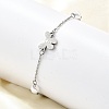 304 Stainless Steel Butterfly Link Bracelets BJEW-C098-01B-P-1