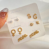 Letter Alloy Stud Earring Sets WH-WG09E3C-01-2