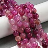 Faceted Natural Dragon Veins Agate Beads Strands G-F447-12mm-L08-1