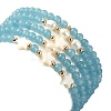 5Pcs 5 Style Natural Dyed White Jade & Pearl & Shell Star Beaded Stretch Bracelets Set BJEW-JB09495-05-4