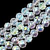 Transparent Electroplate Glass Beads Strands EGLA-N002-34C-B02-1