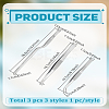 3Pcs 3 Styles Stainless Steel Tweezers TOOL-LP0001-41-2