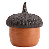Resin Acorn Shape Storage Jar Sculpture DJEW-WH0001-37-1
