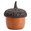 Resin Acorn Shape Storage Jar Sculpture DJEW-WH0001-37-1