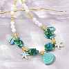 Ocean Brass Enamel Starfish Shell Shape Pendant Round ABS Imitation Pearl Beaded Necklaces KK-CBA4547-04B-G-2