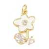 Brass Micro Pave Cubic Zirconia Pendants KK-F938-29G-02B-1