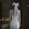 Bowknot Polyester Mesh Bridal Veils PW-WG60878-01-2