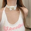 Alloy Pave Imitation Pearl Bowknot Fluffy Plush Choker Necklaces for Women HW5104-1-2