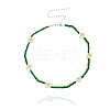 Bohemian Daisy Flower Glass Seed Beaded Necklaces with Alloy End Chains FS-WGC49A6-17-1