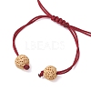 Natural Lava Rock & Dyed Natural White Jade & Glass Seed Beaded Braided Bracelets BJEW-MZ00063-04-4