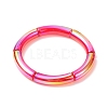 4Pcs 4 Color Acrylic Curved Tube Stretch Bracelets Set for Women BJEW-JB09305-01-4