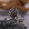 925 Sterling Silver with Natural Garnet Finger Rings WGB2E64-24-1