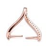 Rack Plating Brass Micro Pave Cubic Zirconia Ice Pick Pinch Bails KK-B056-01RG-2