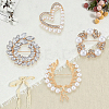 4Pcs 4 Styles Alloy Rhinestone Brooches for Clothes JEWB-CN0001-06-7