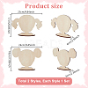 2 Bags 2 Styles Cute Girl Shaped Wood Hair Clip Holders ODIS-GA0001-74-2
