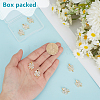 8Pcs Brass Micro Pave Clear Cubic Zirconia & Cat Eye Pendants KK-BC0015-63A-3