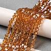 Transparent Electroplate Glass Beads Strands EGLA-A039-T4mm-B28-4