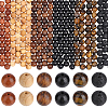 240Pcs 4 Colors Round Natural Wood & 60Pcs Natural Tiger Eye & 60Pcs Natural Lava Rock Beads Findings Kits DIY-PA0001-65-1