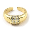 Rack Plating Brass Micro Pave Cubic Zirconia Open Cuff Ring RJEW-H218-02G-2