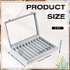 10 Grids Wood Covered with Velvet Watch Band Organizer Storage Cases with Visible Window Lid CON-WH0112-077-2