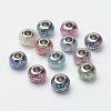 304 Stainless Steel Resin European Beads RPDL-G001-A-1