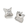 Brass Micro Pave Clear Cubic Zirconia Beads CU-CBAC675-01P-2