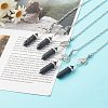 Natural Lava Rock Pointed Dowsing Pendulums PALLOY-JF00819-02-2