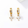 Fashion Cross 201 Stainless Steel Hoop Earrings IH3729-3
