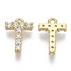 Brass Micro Pave Cubic Zirconia Charms KK-T060-05-T-G-NF-2