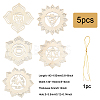 CHGCRAFT 1 Set DIY Unfinished Bohemian Meditation Energy Symbol Wood Pendant Decoration Kits DIY-CA0005-60-2