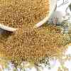 Pale Goldenrod 11/0 Grade A Round Transparent Glass Seed Beads X-SEED-Q007-F33-1