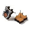 Wood Stud Earrings EJEW-Z054-02O-2