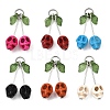 6Pcs 6 Colors Dyed Synthetic Turquoise Skull Cherry Pendants PALLOY-JF04110-2