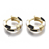 Brass Huggie Hoop Earrings EJEW-S209-06A-3
