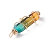 2Pcs 2 Style Two Tone Glass Double Terminated Point Beads Pendants Set PALLOY-JF02538-01-4