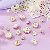 15Pcs 5 Styles 1-Hole Alloy Enamel Shank Buttons BUTT-TA0001-47A-6