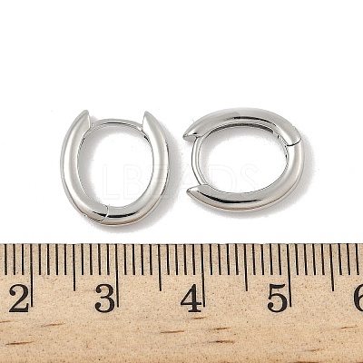 Oval Brass Hoop Earrings EJEW-D320-09P-1