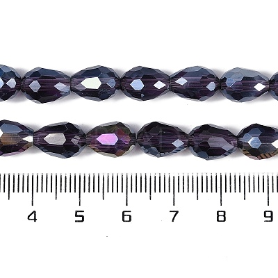 Transparent Electroplate Glass Beads Strands LS-EGLA-N013-T8mm-B06-1