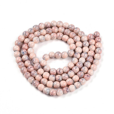 Baking Paint Glass Beads Strands DGLA-N003-8mm-C02-1