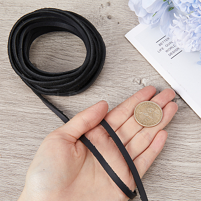Flat Cowhide Leather Jewelry Cord LC-GF0001-10A-04-1