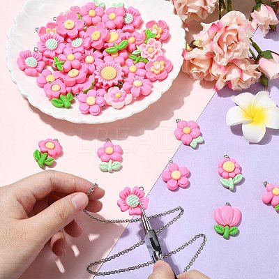 100Pcs 20 Styles Opaque Resin Pendants RESI-CJ0004-44-1