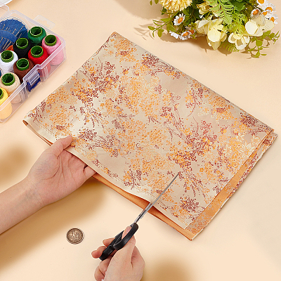 Chinese-style Flower Pattern Polyester Fabric for Clothing & Home Decor DIY-WH0622-735C-1