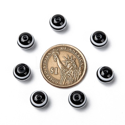 Round Striped Resin Beads X-RESI-R158-10mm-11-1