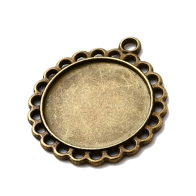 Tibetan Style Pendant Cabochon Settings TIBE-21668-AB-NR-1