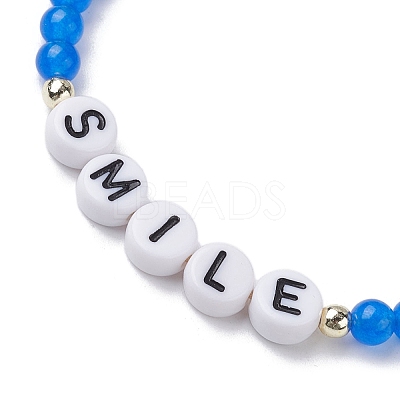 10Pcs Natural & Dyed Malaysia Jade Beaded Bracelet BJEW-JB10074-1