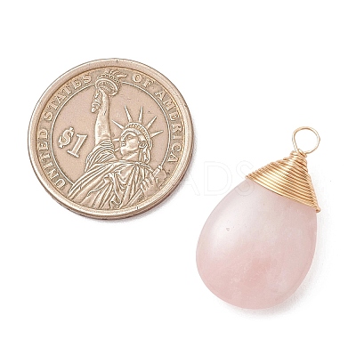 Natural Rose Quartz Pendants PALLOY-JF05086-01-1
