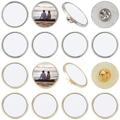 10 Sets Sublimation Blank Brooch Pins FIND-SP0004-08A-1