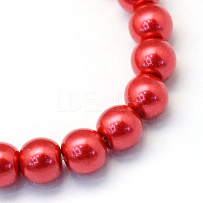 Baking Paint Pearlized Glass Pearl Round Bead Strands HY-Q003-6mm-74-1