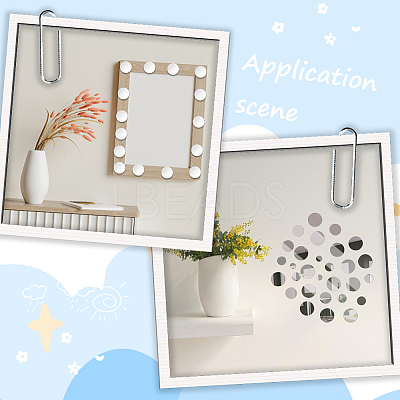 250Pcs Acrylic Self Adhesive Mirror Wall Stickers AJEW-SP0001-21A-1