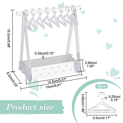 1 Set Coat Hanger Shaped Acrylic Earring Display Stands EDIS-PH0001-90C-1